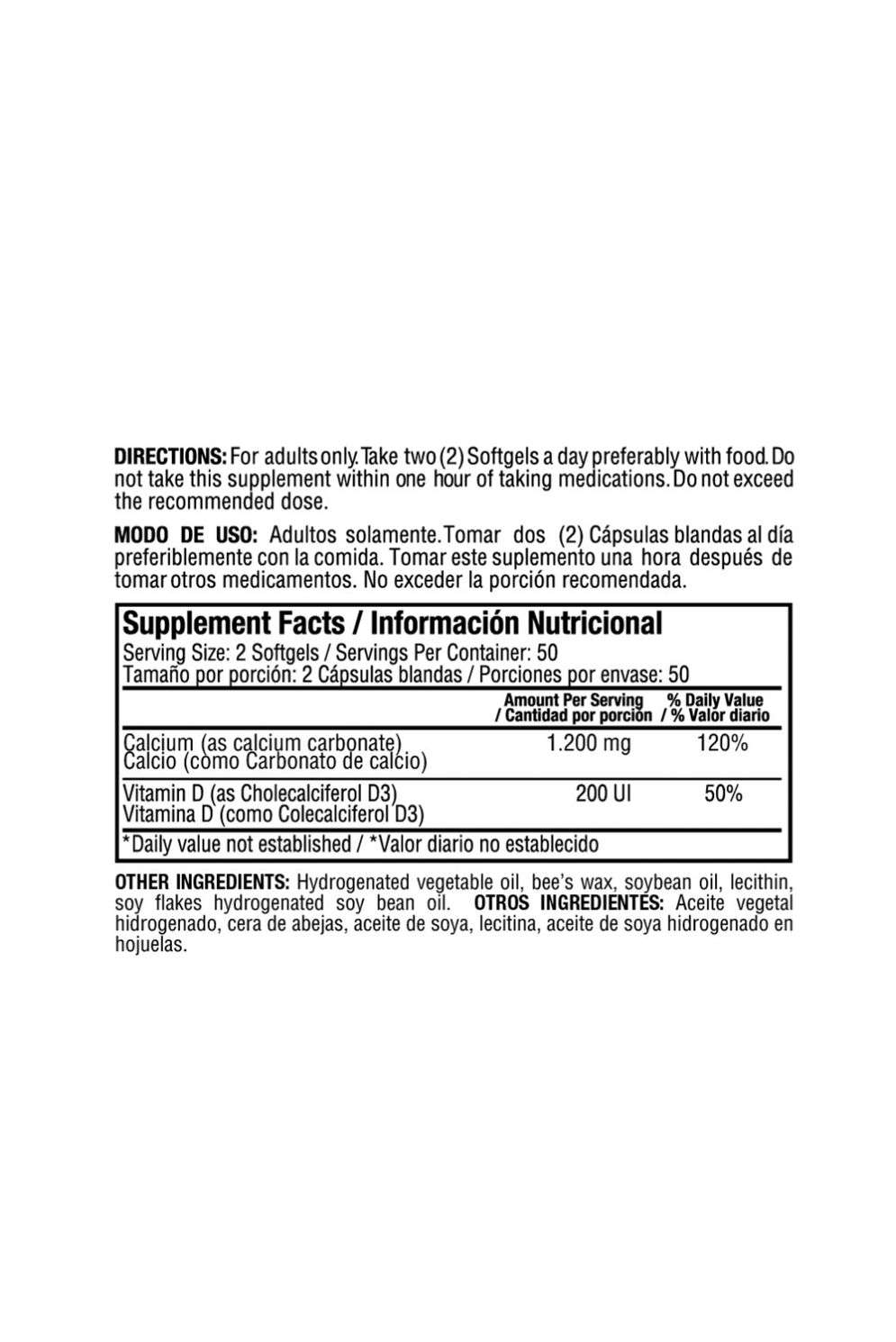 LIQ ABS CALCIUM 1200MG D3 400 IU 100S