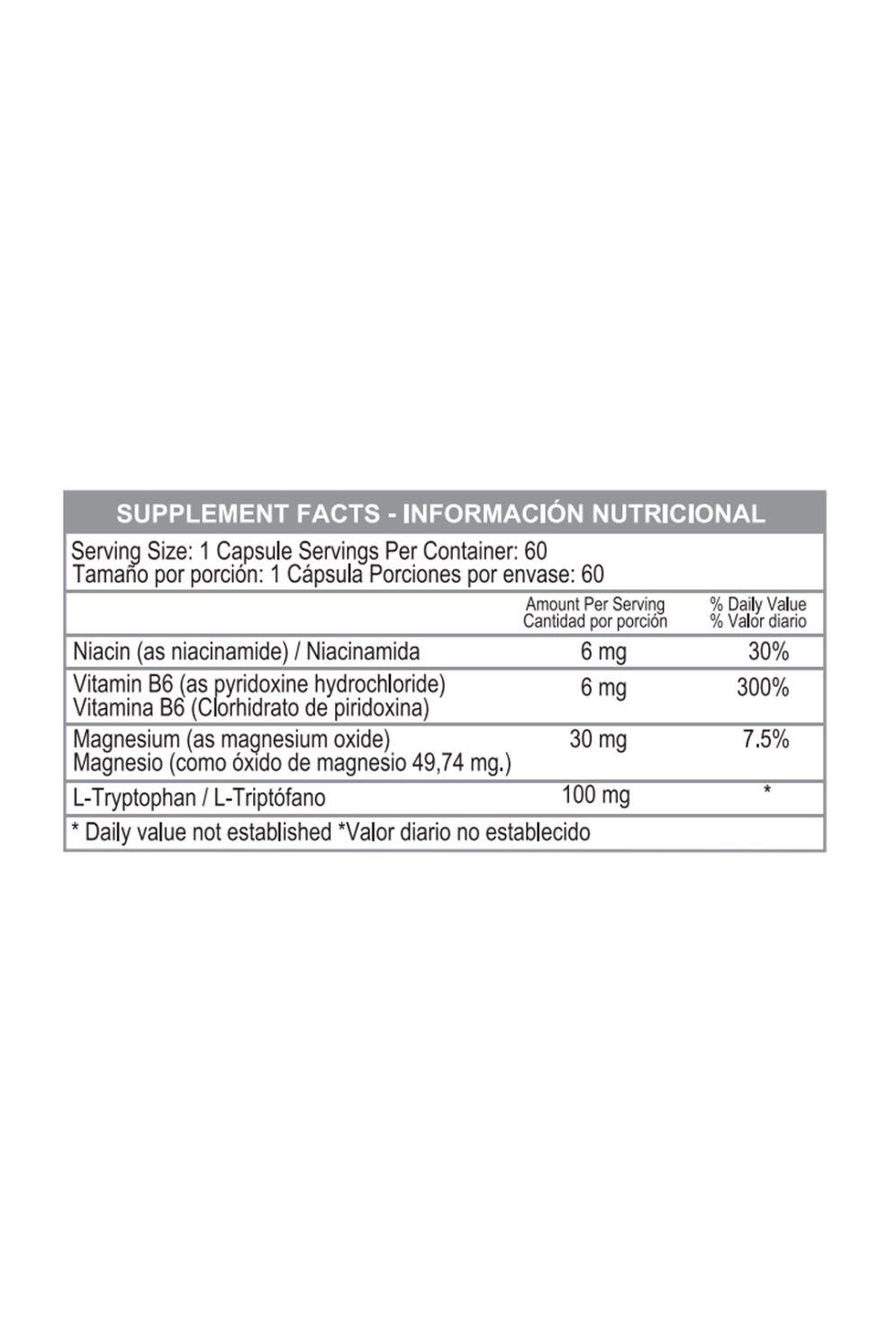 L TRYPTOPHAN PLUS 100MG 60C