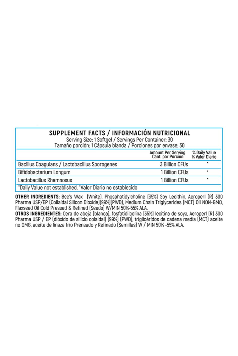 SPOROGENEX WITH BACILLUS COAGULANS 30 SOFTGELS