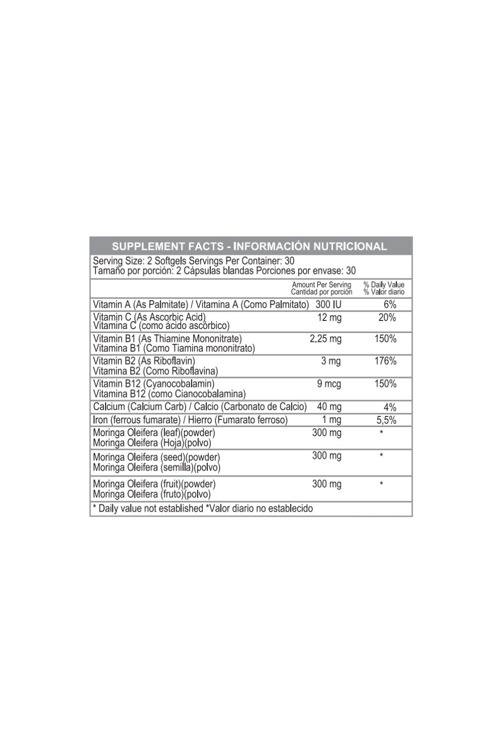 MORINGA OLEIFERA 1200MG 60S
