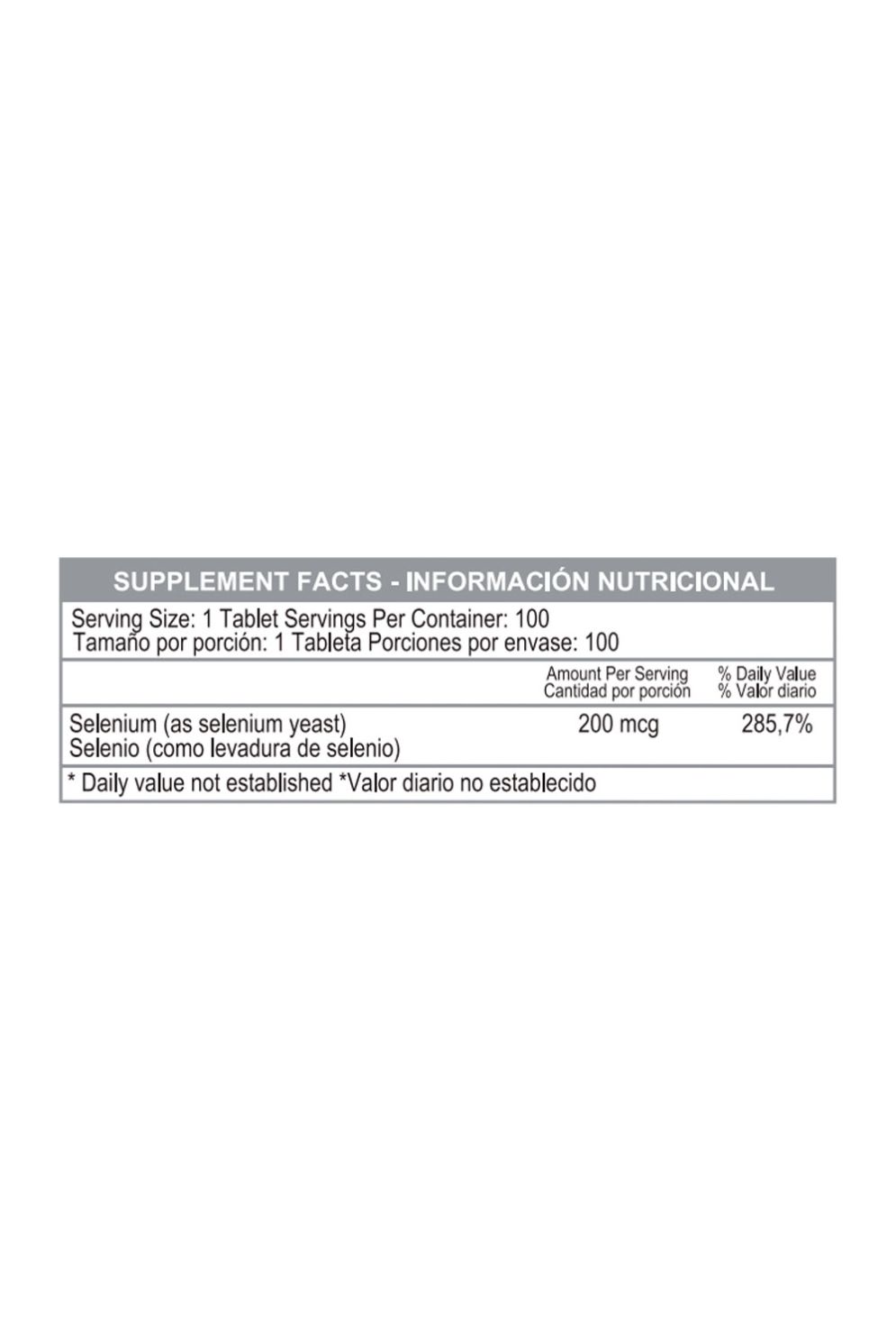 SELENIUM 200MCG 100 TABLETS