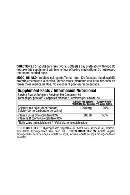 LIQ ABS CALCIUM 1200MG D3 400 IU 100S