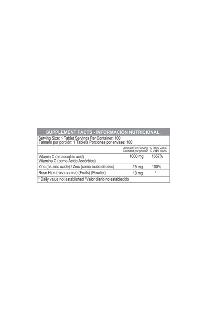 VITAMIN C 1000MG W ZINC 100T
