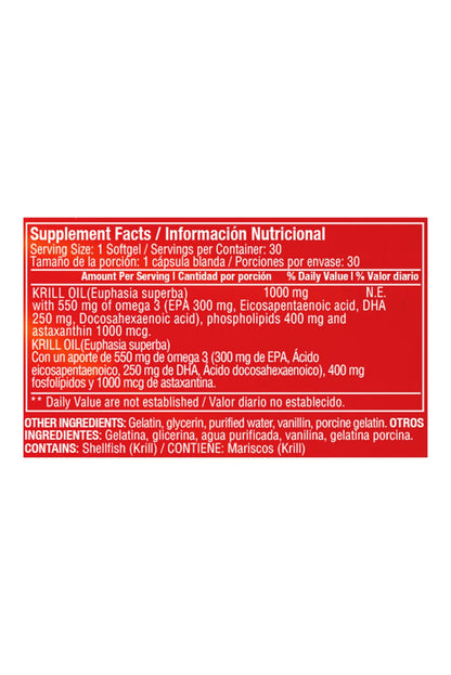 RED KRILL OIL 1.000MG 30 SOFTGELS